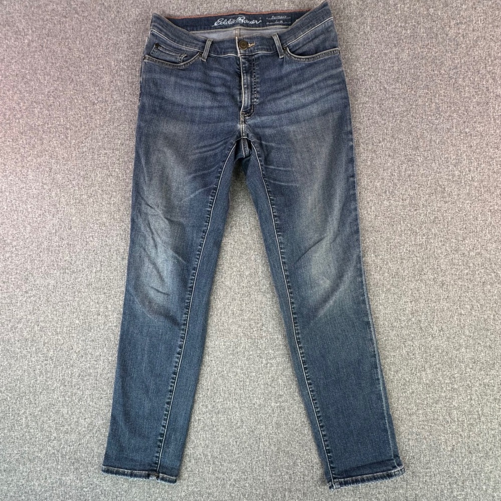 Eddie Bauer Jeans Womens 8 Boyfriend Slim Blue Stretch Denim Medium Wash